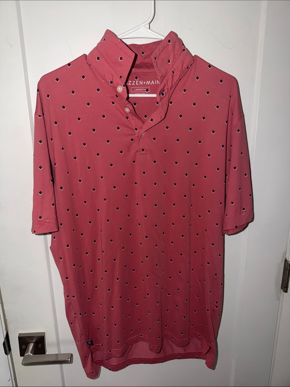 Mizzen+Main Coral Patterned Polo Shirt
